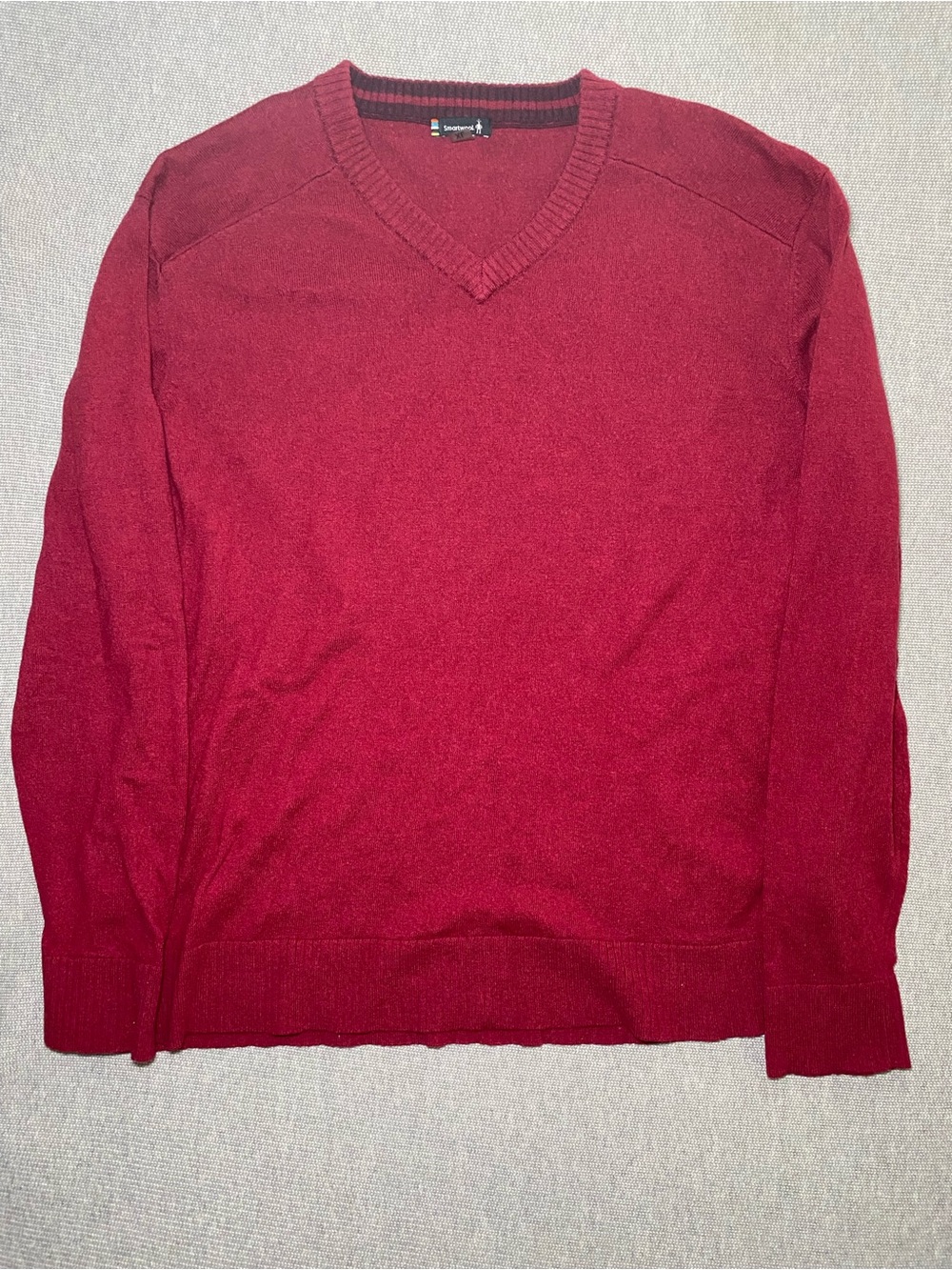 Smartwool Sparwood V-Neck Sweater Knit Wool Blend SW000301 Size XL